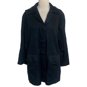 Vintage‎ London Fog women M classic black removal hood trench coat MATRIX GOTH